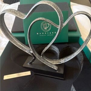 25th anniversary Silver Heart Sculpture